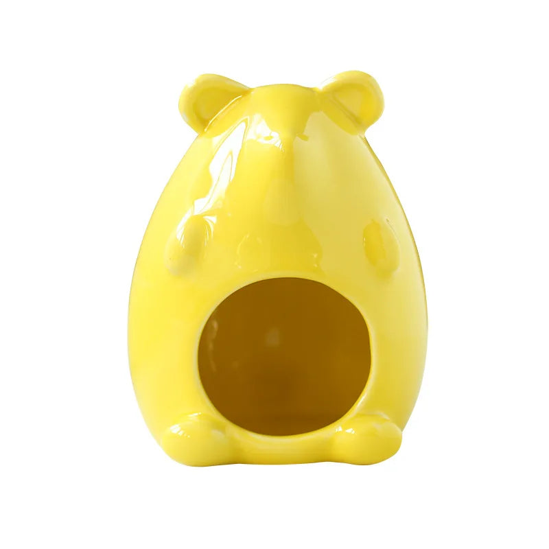 New Hamster Nest Ceramic Golden Bear Evacuation House Summer Physical Cooling Cool House Hamster Pet Nest Ceramic Pet Supplies