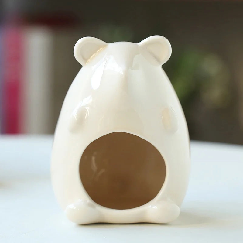 New Hamster Nest Ceramic Golden Bear Evacuation House Summer Physical Cooling Cool House Hamster Pet Nest Ceramic Pet Supplies