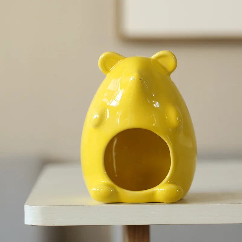 New Hamster Nest Ceramic Golden Bear Evacuation House Summer Physical Cooling Cool House Hamster Pet Nest Ceramic Pet Supplies