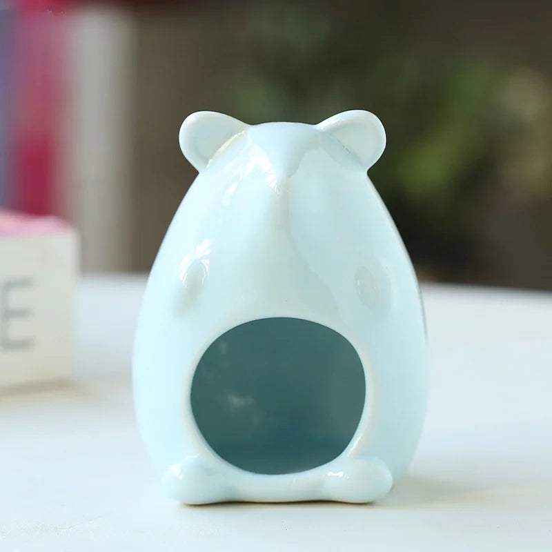New Hamster Nest Ceramic Golden Bear Evacuation House Summer Physical Cooling Cool House Hamster Pet Nest Ceramic Pet Supplies
