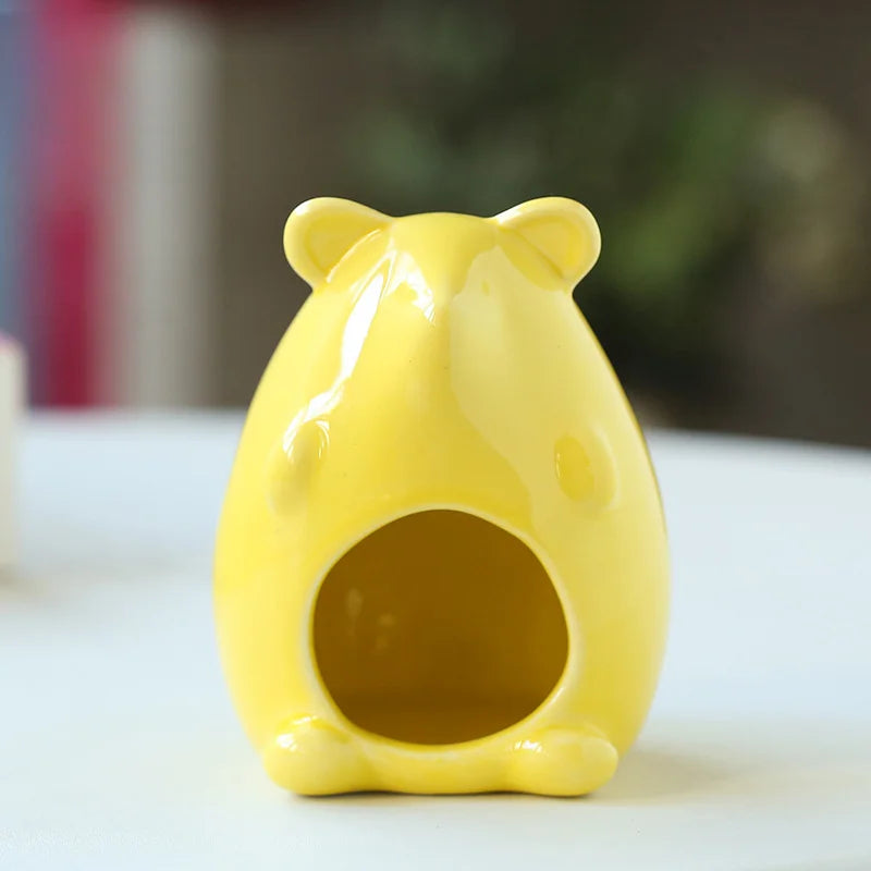 New Hamster Nest Ceramic Golden Bear Evacuation House Summer Physical Cooling Cool House Hamster Pet Nest Ceramic Pet Supplies