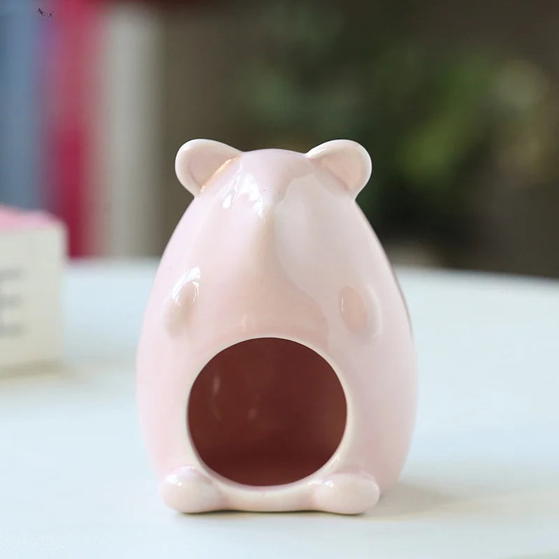 New Hamster Nest Ceramic Golden Bear Evacuation House Summer Physical Cooling Cool House Hamster Pet Nest Ceramic Pet Supplies