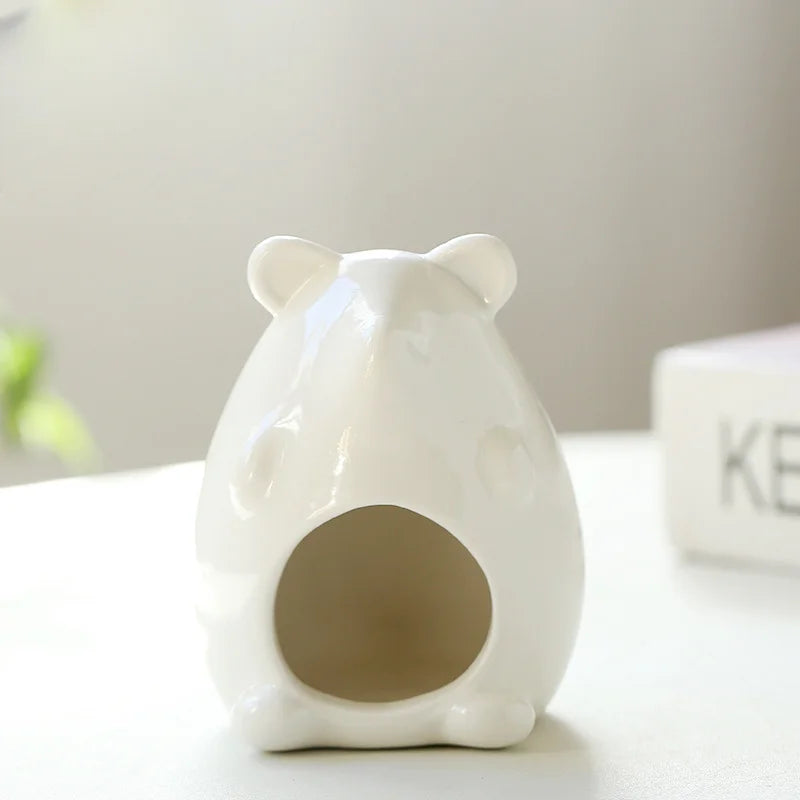 New Hamster Nest Ceramic Golden Bear Evacuation House Summer Physical Cooling Cool House Hamster Pet Nest Ceramic Pet Supplies