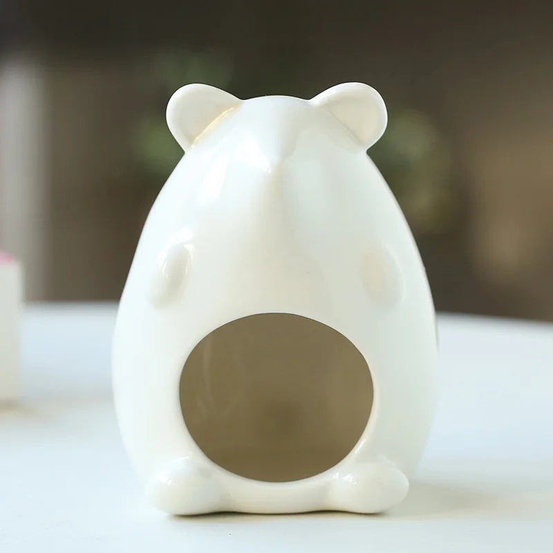 New Hamster Nest Ceramic Golden Bear Evacuation House Summer Physical Cooling Cool House Hamster Pet Nest Ceramic Pet Supplies