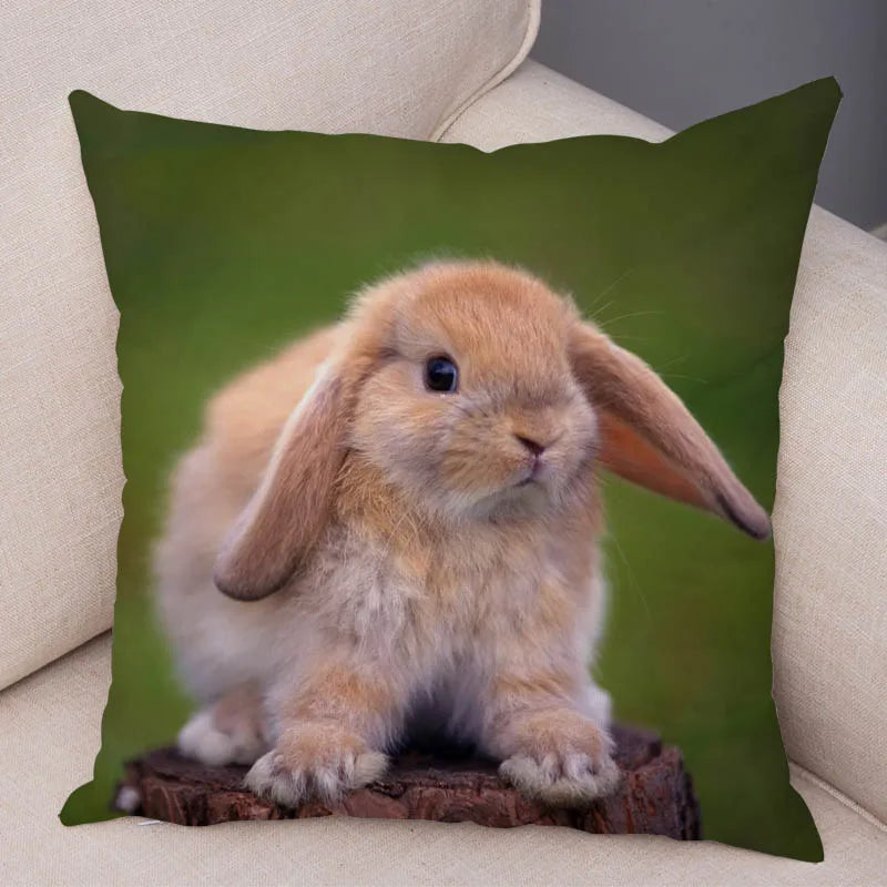 Pillowcase Sofa Car Home Decoration Pet Animal Cute Rabbit Cushion Cover
