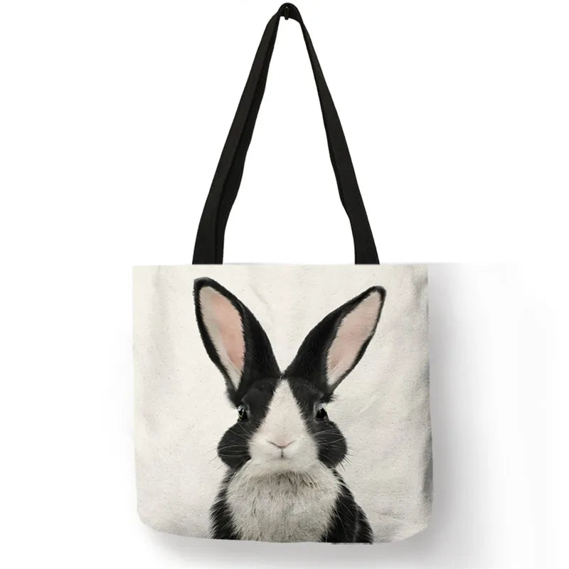 Cute Animal Series Print Handbag Casual Tote Shopping Bag Large Capacity