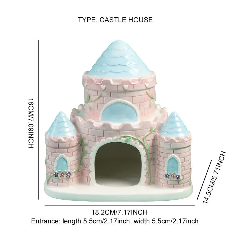 Ceramic Nest for Home Decoration, Cute Cartoon Mushroom, Ceramic House, Hamster Nest, Pet Nest, Bird Nest, Creative Ornaments