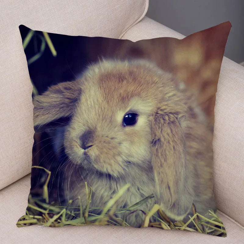 Pillowcase Sofa Car Home Decoration Pet Animal  Cute Rabbit  Cushion Cover