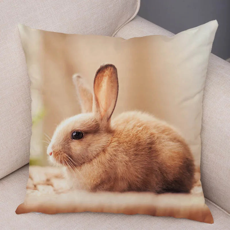 Pillowcase Sofa Car Home Decoration Pet Animal  Cute Rabbit  Cushion Cover