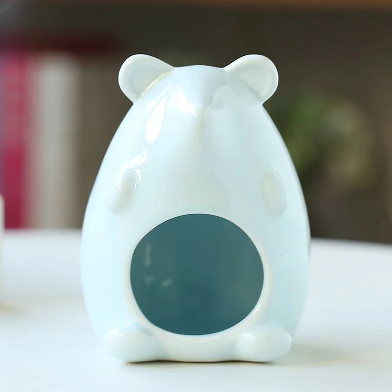 New Hamster Nest Ceramic Golden Bear Evacuation House Summer Physical Cooling Cool House Hamster Pet Nest Ceramic Pet Supplies
