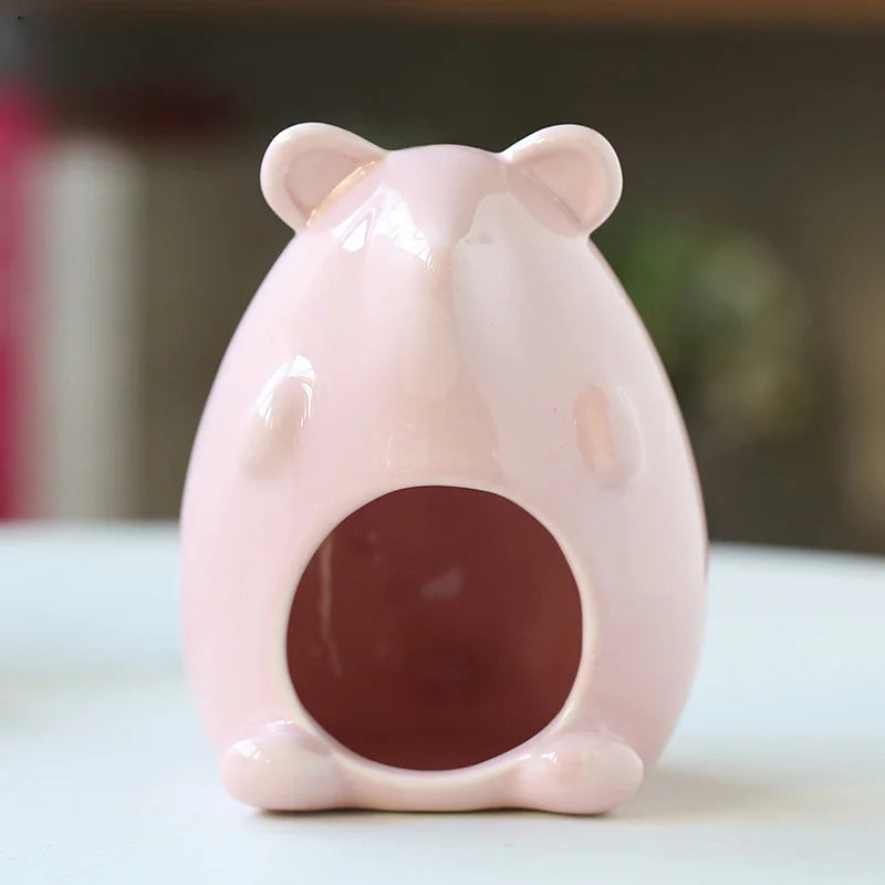 New Hamster Nest Ceramic Golden Bear Evacuation House Summer Physical Cooling Cool House Hamster Pet Nest Ceramic Pet Supplies